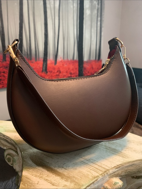 Handbags - Brown Crescent Shoulder Bag - Women